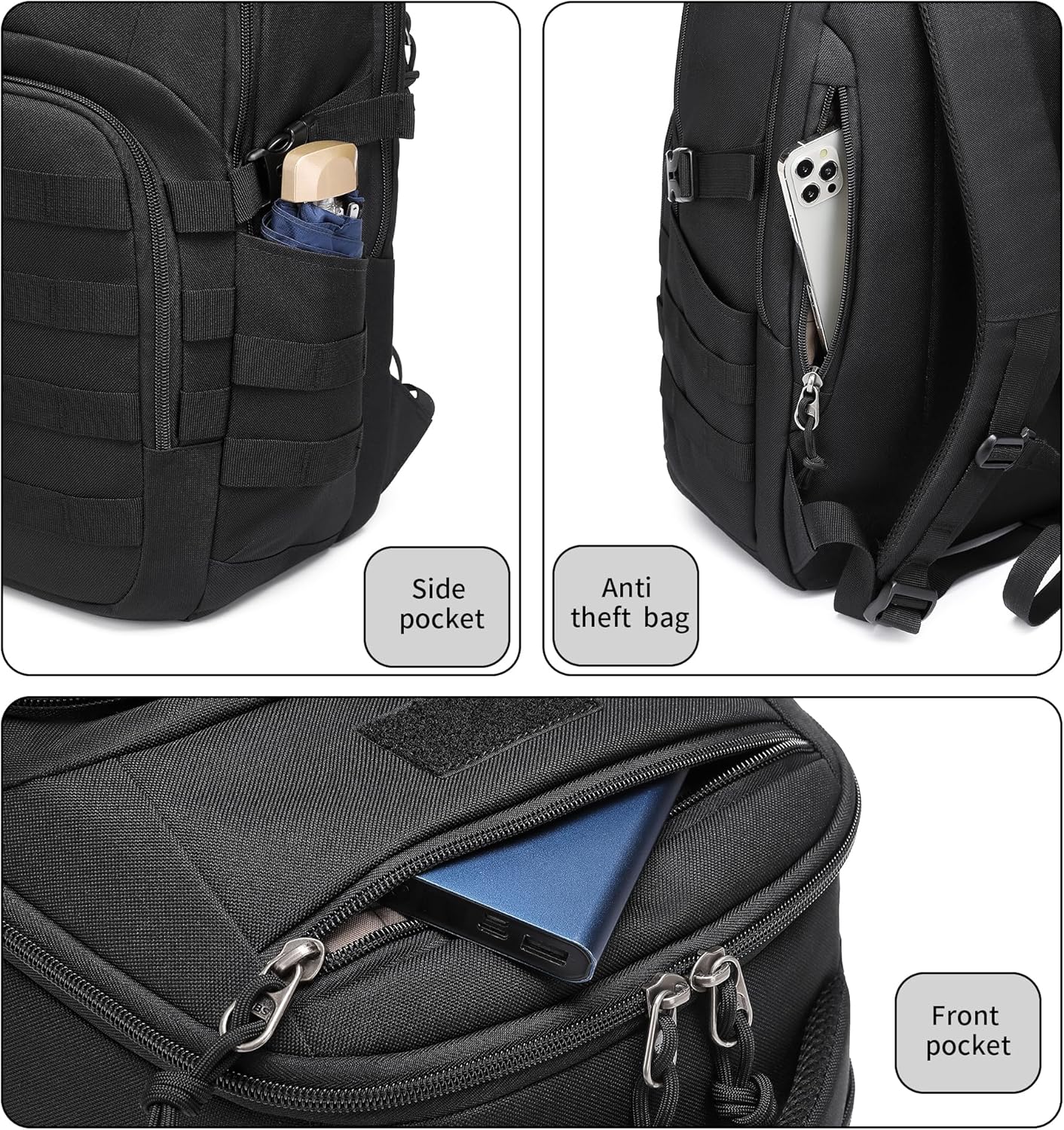 Wotony Military tactical backpack, backpack for men black tactical backpack small tactical backpack assault bag - Image 5